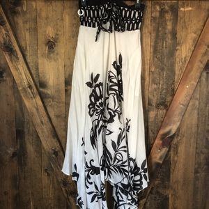 Black and White Dress with Halter tie
